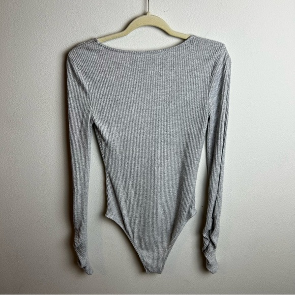 Intimately Free People long sleeve soft ribbed Heather gray bodysuit size: S - Picture 11 of 11